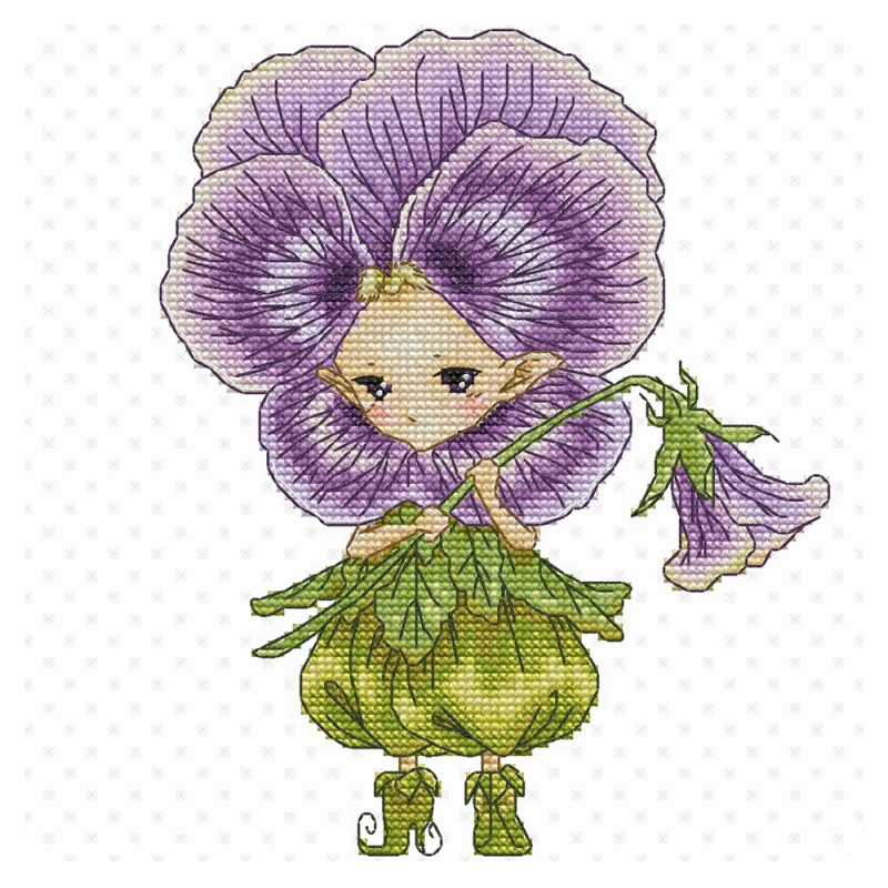 Lena Lawson Needlearts African Pansy Sprite