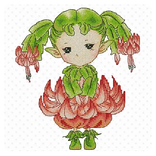 Lena Lawson Needlearts – Christmas Cactus Sprite