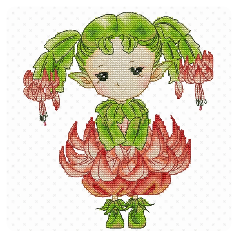 Lena Lawson Needlearts – Christmas Cactus Sprite
